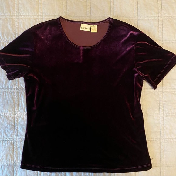 Elegant Velvet Short Sleeve Deep Purple M Vampire Dark Academia Witchy Goth - Picture 1 of 6